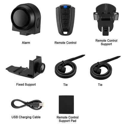 WSDCAM Bicycle Alarm – Waterproof Vibration Alarm with USB Charging & Remote Control, 110 dB Security for Bike & Motorcycle