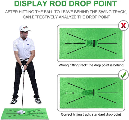 Golf Training Swing Mat – Practice Marking Pad for Ball Tracking, Direction & Batting Detection