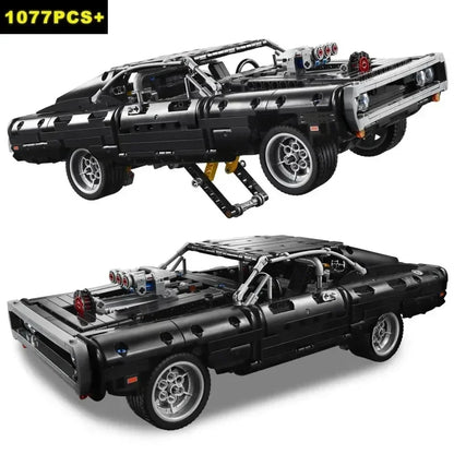 1077PCS Dodge Charger Racing Car Building Blocks – Fast and Furious Model, Assemble Bricks Toy for Kids, Boys & Adults Gifts