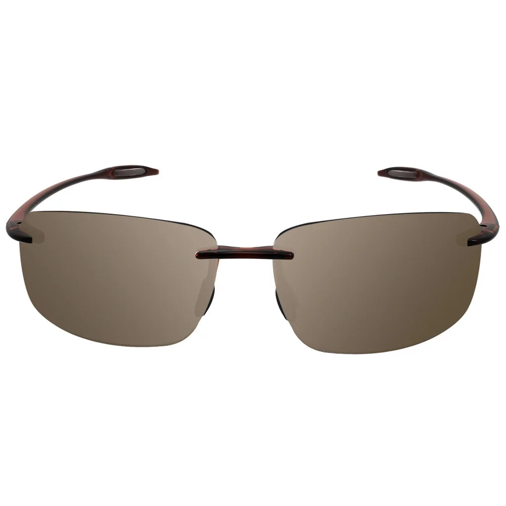 JULI The Matrix Classic Sports Rimless Sunglasses for Men - Orange Rectangle Ultralight Frame, UV400 Protection Driving Eyewear (MJ8009)