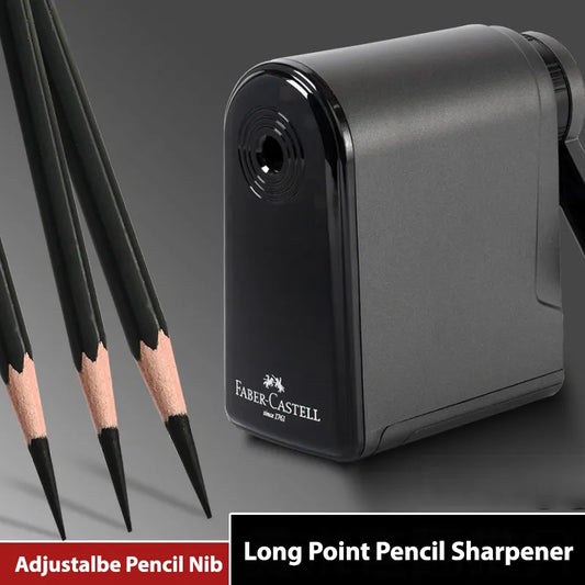 Faber Castell Artists Long Point Pencil Sharpener - Manual for Art Charcoal Pencils - Adjustable Points for Drawing & Sketching Pencils