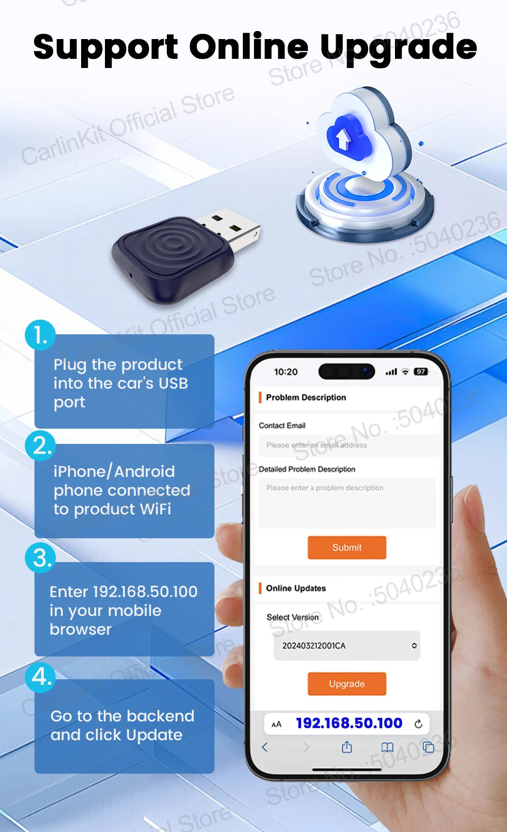 Congo Plug CarlinKit 5.0 Mini Wireless CarPlay & Android Auto Adapter – Plug & Pl ...