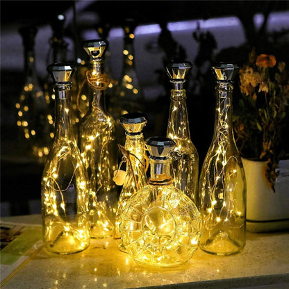 Updated Solar Wine Bottle Lights – 2M 20 LED Copper Wire Fairy String Lights for Xmas, Wedding & Party Decor, 4/8/10 Pack