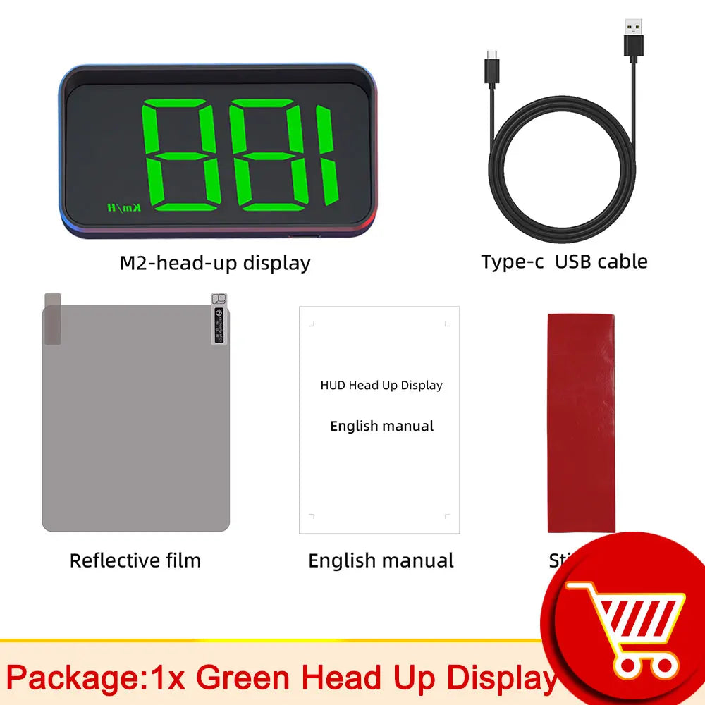 Car Head-Up Display M2 – HD GPS Speedometer, Digital Speed KMH Projector for All Cars, Auto Electronics Accessories