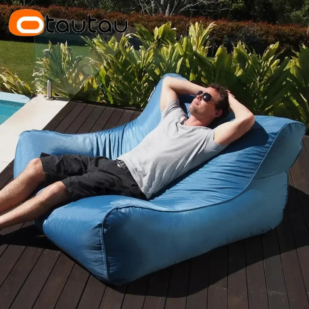OTAUTAU Waterproof Floating Bean Bag Lounger Cover – Swimming Pool Sofa Bed Pouf, No Filler Chaise Lounge Recliner Puff SF019