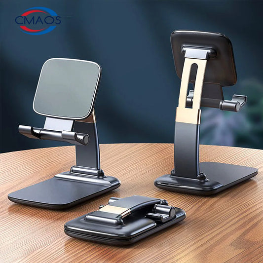 Foldable Desktop Mobile Phone Stand - Portable Holder Bracket for iPad, iPhone 13, X, and Smartphones, Tablet Support for Your Desk