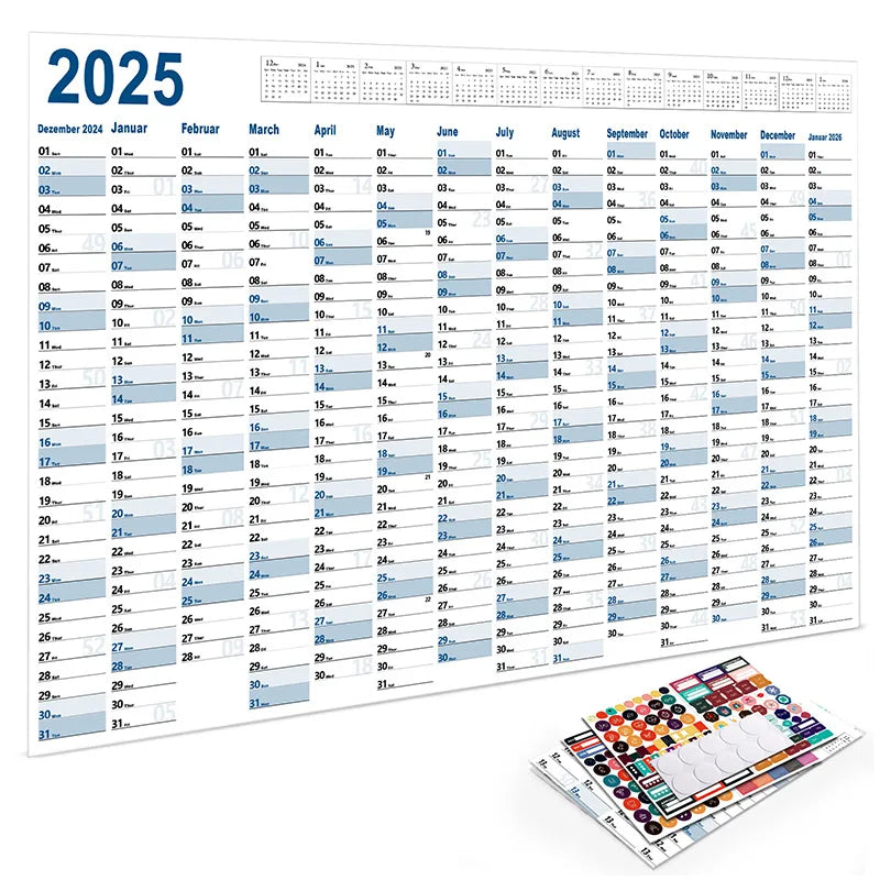 2024-2025 Kawaii Wall Calendar Planner – Large Schedule Organizer, To-Do List, Target Tracker, Office Supplies