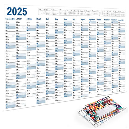 2024-2025 Kawaii Wall Calendar Planner – Large Schedule Organizer, To-Do List, Target Tracker, Office Supplies
