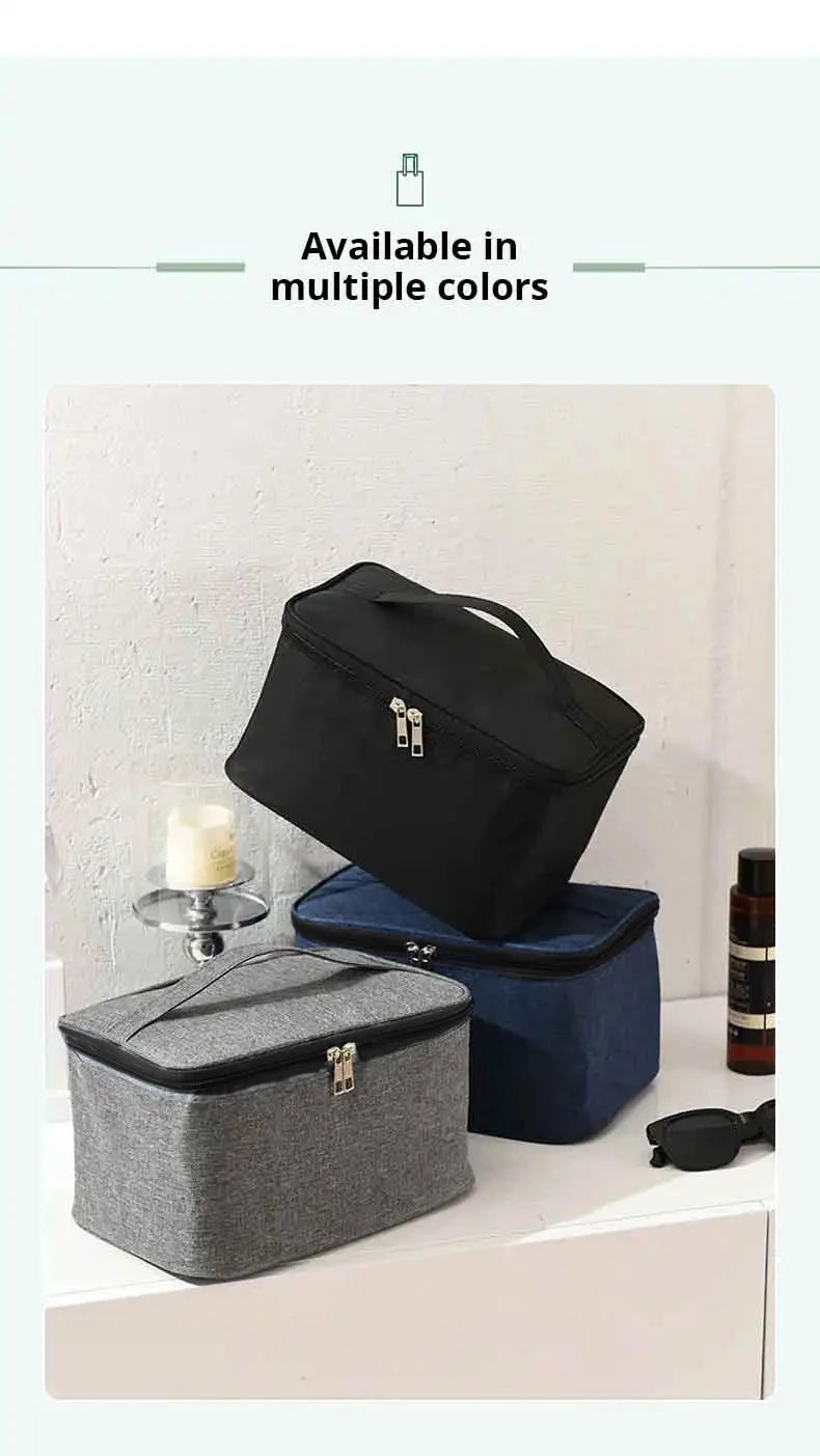 Men’s Business Travel Toiletry Bag – Double-Layer Large Capacity Cosmetic & Storage Handbag, Oxford Cloth