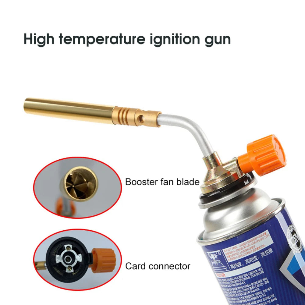 Portable Butane Burner Welding Gas Flame Gun - Brazing Flamethrower for Outdoor Camping BBQ, Soldering Heat Gun