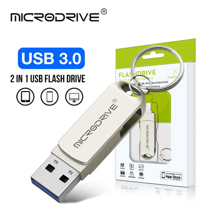 iPhone/iPad OTG Flash Drive – 32GB, 64GB, 128GB, 256GB Memory Stick, USB 3.0 Pen Drive, Mobile Micro USB