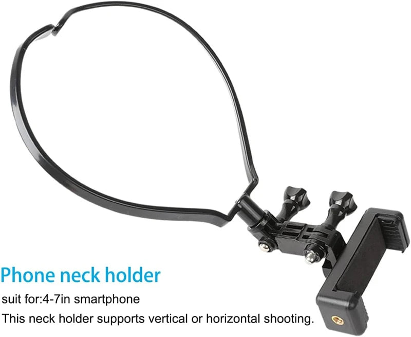 Hands-Free Wearable Neck Holder – Universal Lazy Phone Stand, Hanging Mount for iPhone 15 Pro Max, Samsung, GoPro, Dock Station Bracket