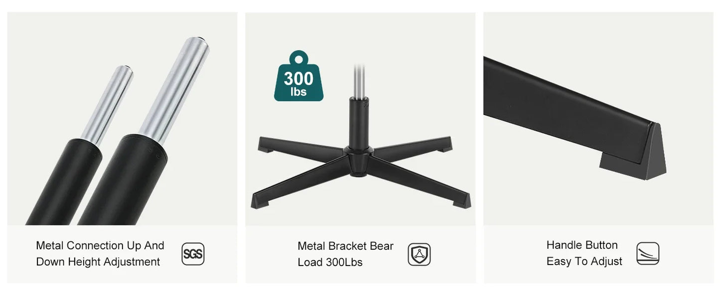 Armless Criss Cross Legged Swivel Office Chair - Wide Desk Chair Without Wheels