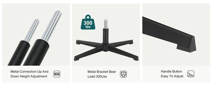 Armless Criss Cross Legged Swivel Office Chair - Wide Desk Chair Without Wheels