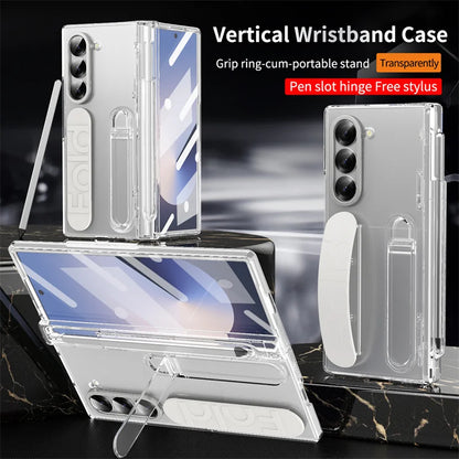 Wristband Hinge Phone Case for Samsung Galaxy Z Fold 3-7 – With Pen Slot & S Pen, Screen Protector Cover