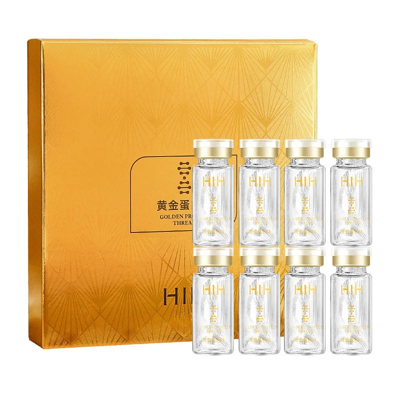 Soluble Gold Silk Face Lifting Threads Serum – Collagen Peptide Protein Essence for Anti-Aging & Firming Skin