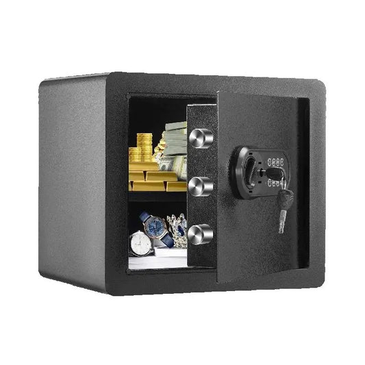 SucceBuy Electronic Safe Deposit Box — 1.2/0.5 Cubic Feet Digital Safe with Override Keys for Money, Jewelry, and Documents