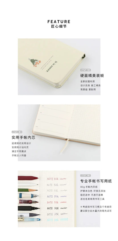 Retro Weekly Planner Notebook – Slim Notepad for Office & School, Cute Weekly Record Book