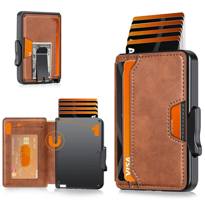 RFID Blocking Men’s Slim Pop-up Wallet – Minimalist Bifold Credit Card Holder