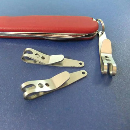 1-5PC Multitools Pocket Clips - Stainless Steel Mini Key Buckles, Waist Belt Hanging Clip & Carabiner for Outdoor Gadgets