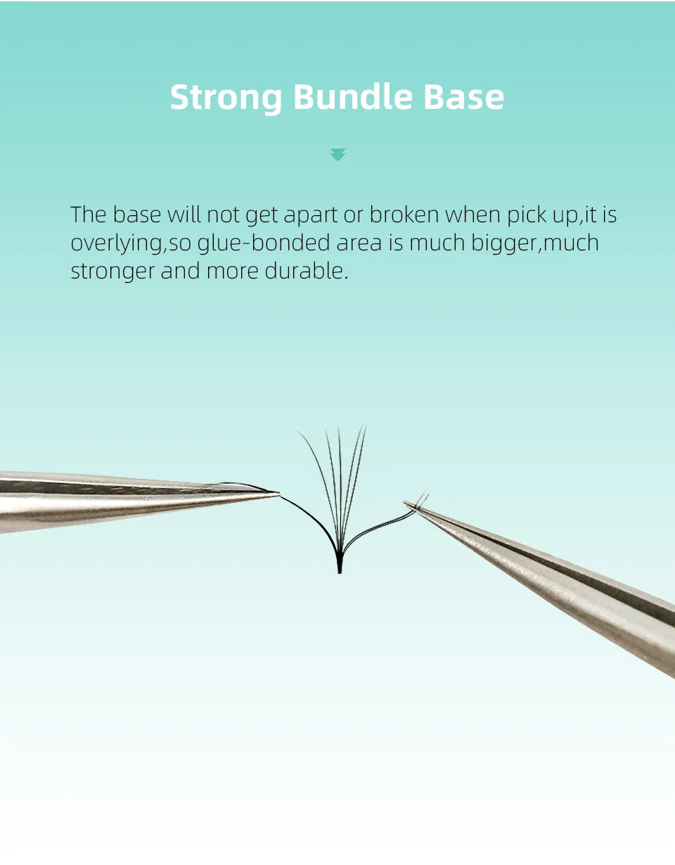 AGUUD 10-Tray Premade Volume Lashes – Super Fans with Needle Stem & Narrow Base for Eyelash Extensions