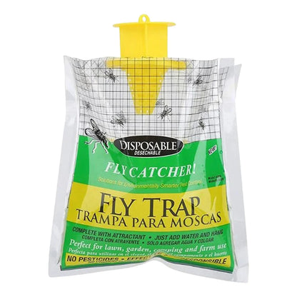 Hanging Fly Trap Bags – Non-Toxic, Water-Soluble Disposable Fly Catchers for Home & Garden