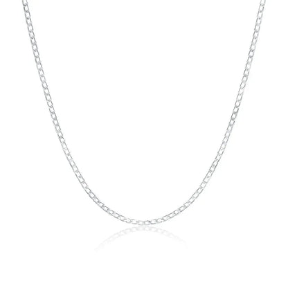 Men’s 925 Sterling Silver Necklace — 2/4/6/8/10/12MM, 40–75cm Chain with Lobster Clasp, Engagement Jewelry for Men, Boys & Women