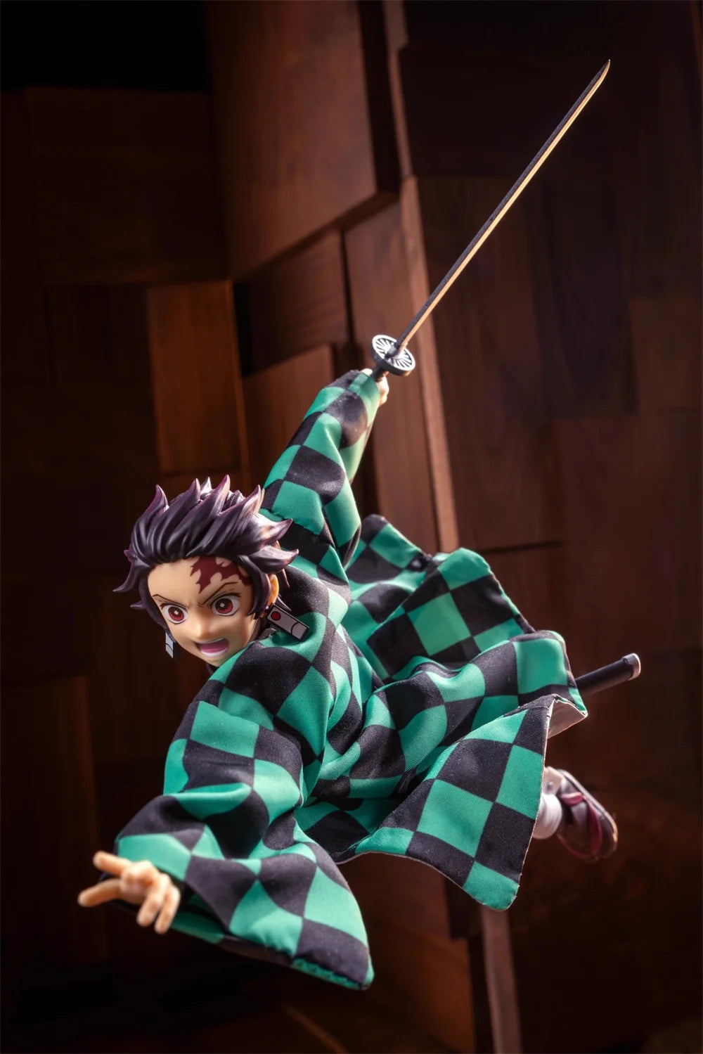 1/12 Scale Demon Slayer Action Figure – Tomioka Giyuu & Kamado Tanjirou with Grid Cloak Kimono for 6" Body Models