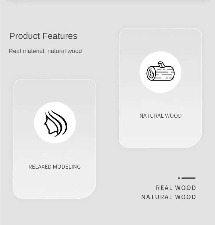 Natural Bamboo Wooden Hair Comb – Anti-Static Afro Fork, Wide Tooth Round Comb & Hair Brush for Women