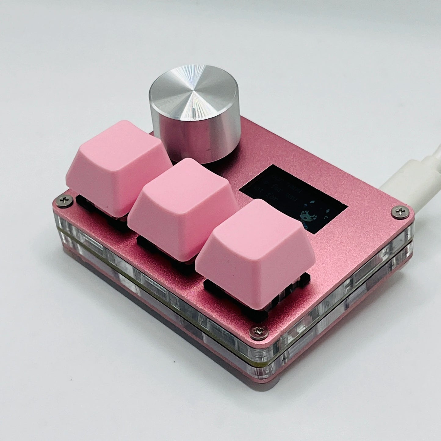 O3C SayoDevice OSU O3C Rapid Trigger Hall Switches – Magnetic Pink Keyboard Switches with Knob, Screen Copy & Paste Shortcut