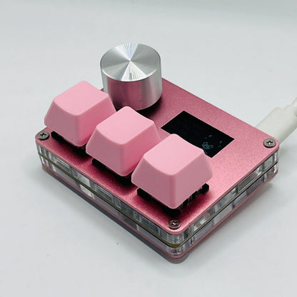 O3C SayoDevice OSU O3C Rapid Trigger Hall Switches – Magnetic Pink Keyboard Switches with Knob, Screen Copy & Paste Shortcut