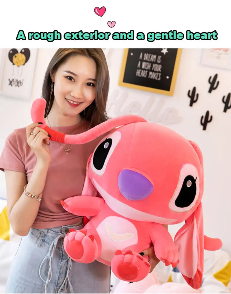 20-60cm Giant Lilo & Stitch Plush – Cartoon Stuffed Anime Toys, Pendant Pillow for Kids Birthday Gift