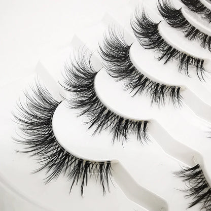 HBZGTLAD 7 Pairs Cat Eye Faux Mink Lashes – Clear Band, Wispy & Natural Full Strip Eyelashes