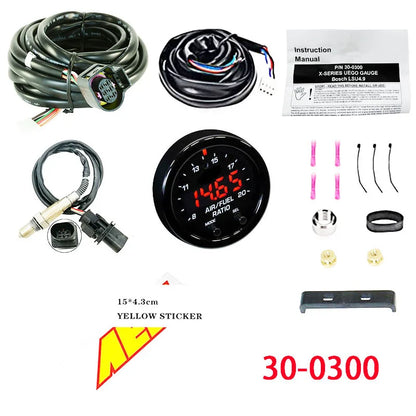 AEM X-Series Wideband O2 Air Fuel Ratio Gauge Kit – LSU 4.9 Oxygen Sensor + 15*4.3cm Decal, Model 30-0300 30-4110