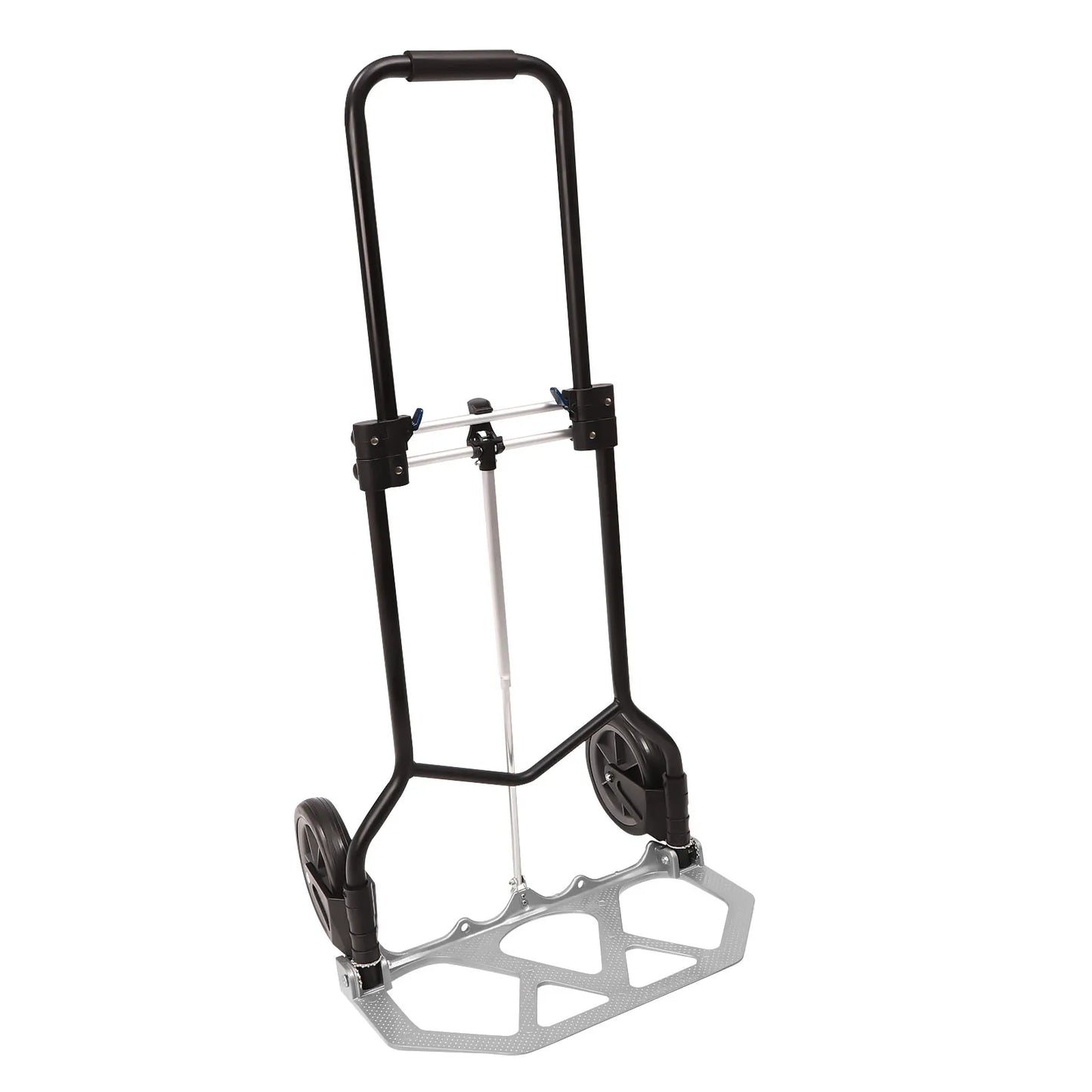 Folding Hand Truck & Dolly — Adjustable Height Aluminum Portable Cart with Anti-Slip Wheels, 264lb Capacity
