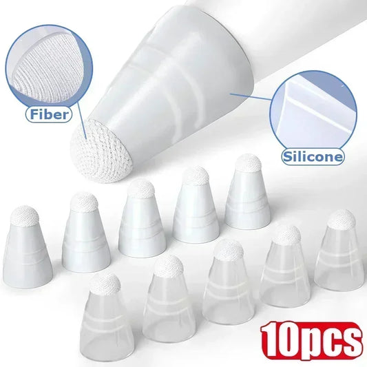 Apple Pencil 1st and 2nd Generation Replacement Tips Cover – Silicone Fiber Nib Cap, Noiseless, Non-Slip Covers for iPencil 1 and 2