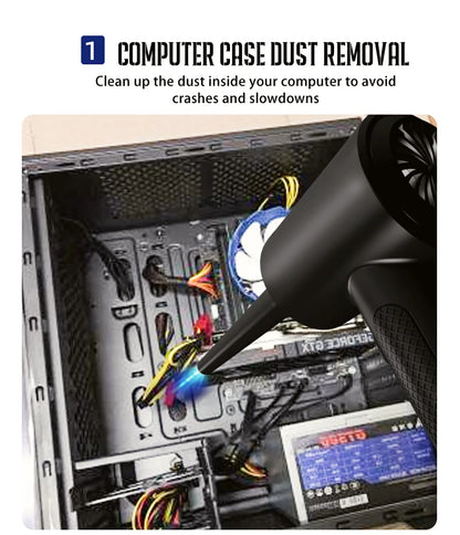 Portable Air Duster for Computer Cleaning – 51000RPM Cordless Compressed Air Blower with LED Light for PC & Keyboard Cleaning