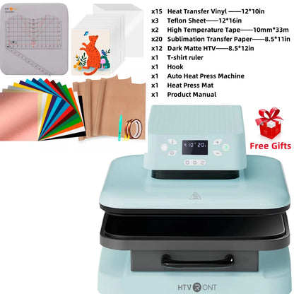 HTVRONT 15x15" Auto Heat Press Machine – 1500W for DIY Iron-On HTV Vinyl & Sublimation on T-Shirts, Bags, Hats, Fabrics