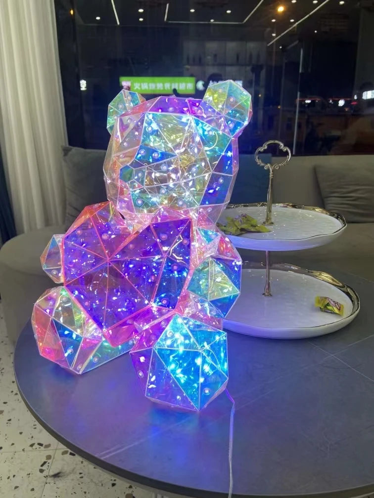 30cm Teddy Bear LED Gift Lamp – Colorful Romantic Light for Girls’ Birthday & Valentine’s