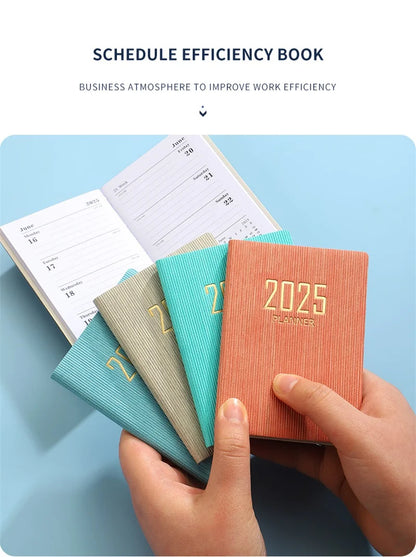 2025 A7 Pocket Planner – 365 Day PU Cover Notebook, Daily & Weekly Calendar, Office & School Agenda