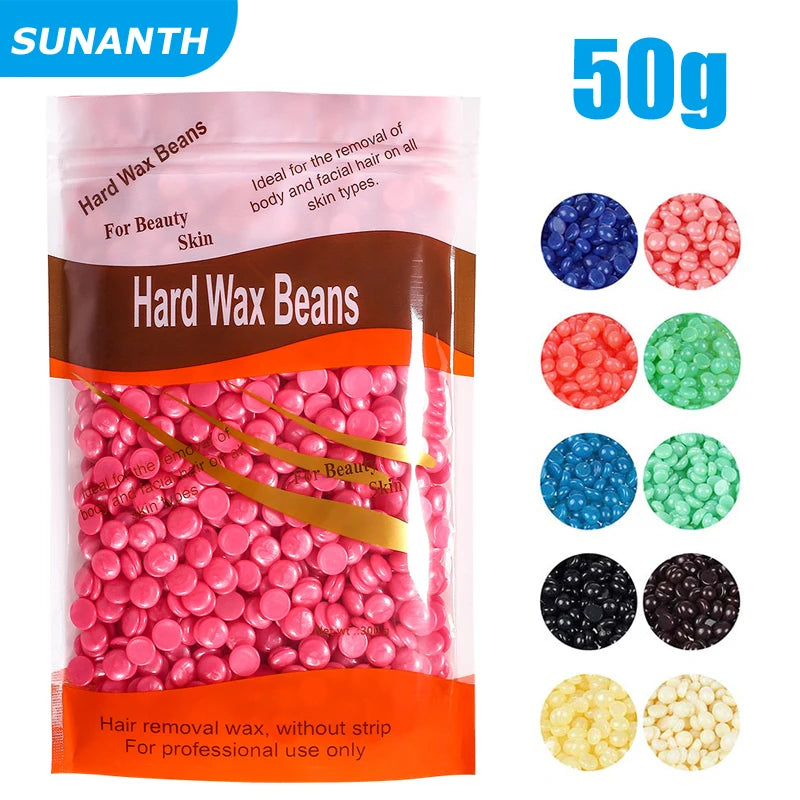 500g/200g/50g Hard Wax Beans – European Brazilian Pearl Wax for Hair Removal & Wax Warmer Machine