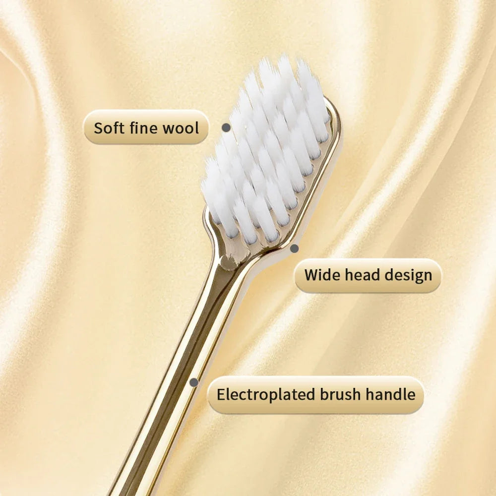 New Electroplated Luxury Toothbrush: Gold & Silver Teeth Brush for Men and Women - Kingubznis Brand