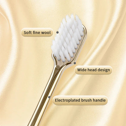 New Electroplated Luxury Toothbrush: Gold & Silver Teeth Brush for Men and Women - Kingubznis Brand