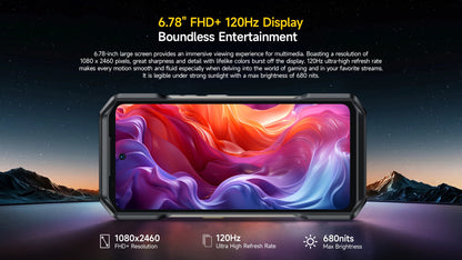 Ulefone Armor 27T Pro 5G Rugged Smartphone – 10600mAh, Android 14, 50MP+64MP Night Camera, 6.78" 120Hz, 24GB+256GB, NFC