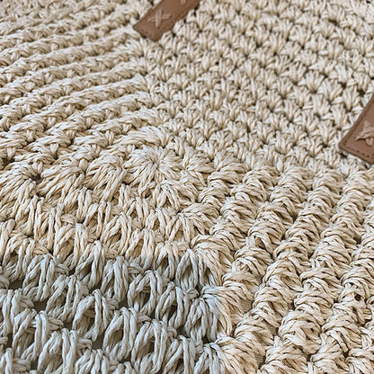Handmade Woven Straw Beach Bag – Large Capacity Women’s Raffia Shoulder Tote for Summer Travel