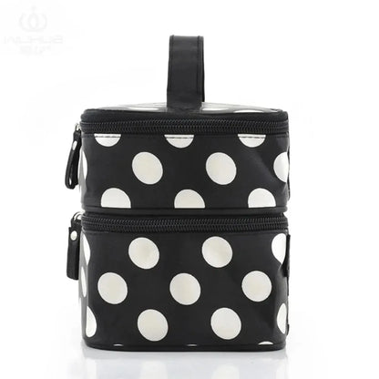 Large Capacity Double Layer Cosmetic Bag: Zipper Makeup Organizer for Women - Portable Travel Toiletries Bathing Wash Pouch Clutch