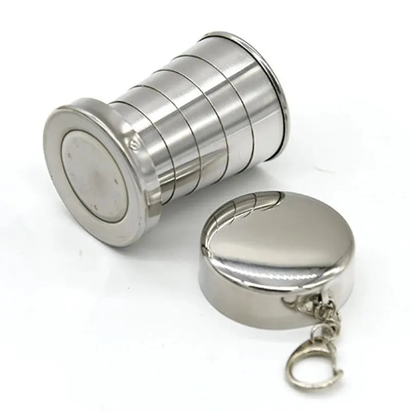 Portable Stainless Steel Telescopic Cups - Folding Drink Cups for Outdoor Camping and Travel