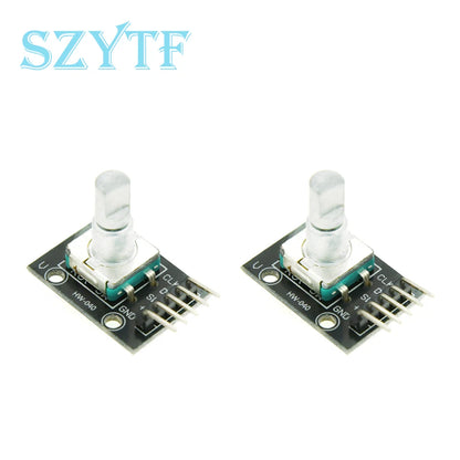 1-10PCS KY-040 360° Rotary Encoder Module – Potentiometer Sensor Development Board with Knob Cap for Arduino DIY Kit