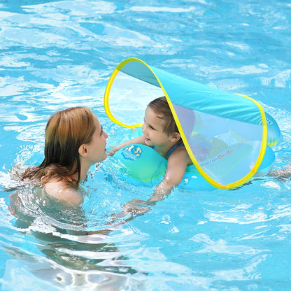 Baby Swimming Float with Canopy – Inflatable Infant Floating Ring, Kids Swim Pool Accessory, Summer Bathing Toy