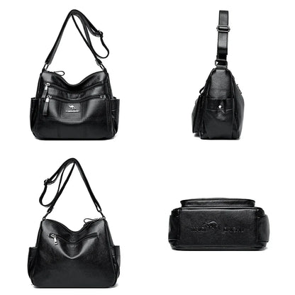Luxury Women’s Leather Handbag – Large Capacity Shoulder & Crossbody Designer Bag